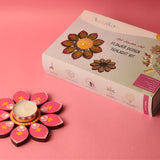 Dot Art Flower Design Tealight Kit