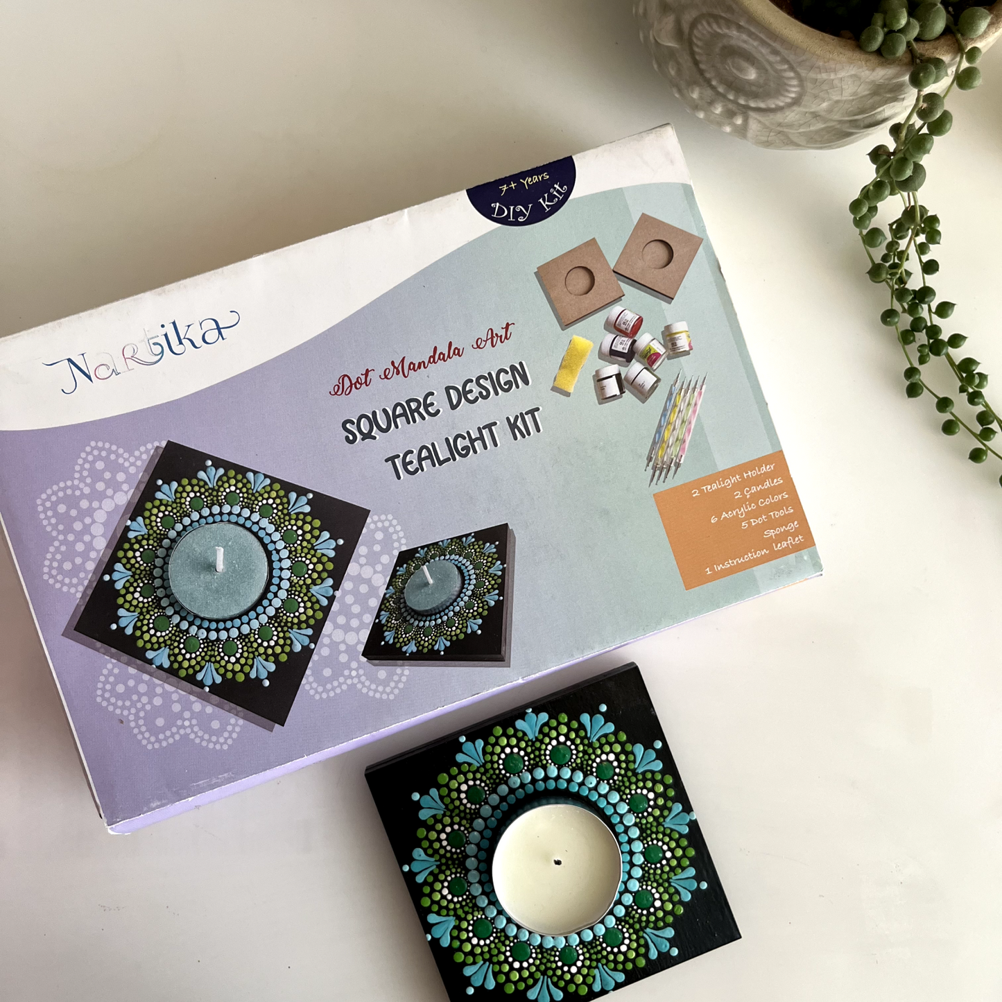 Dot Art Square Tealight DIY Kit