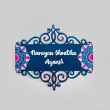 Turquoise Lotus Semi- Dot Mandala Cutwork Nameplate – Hand painted