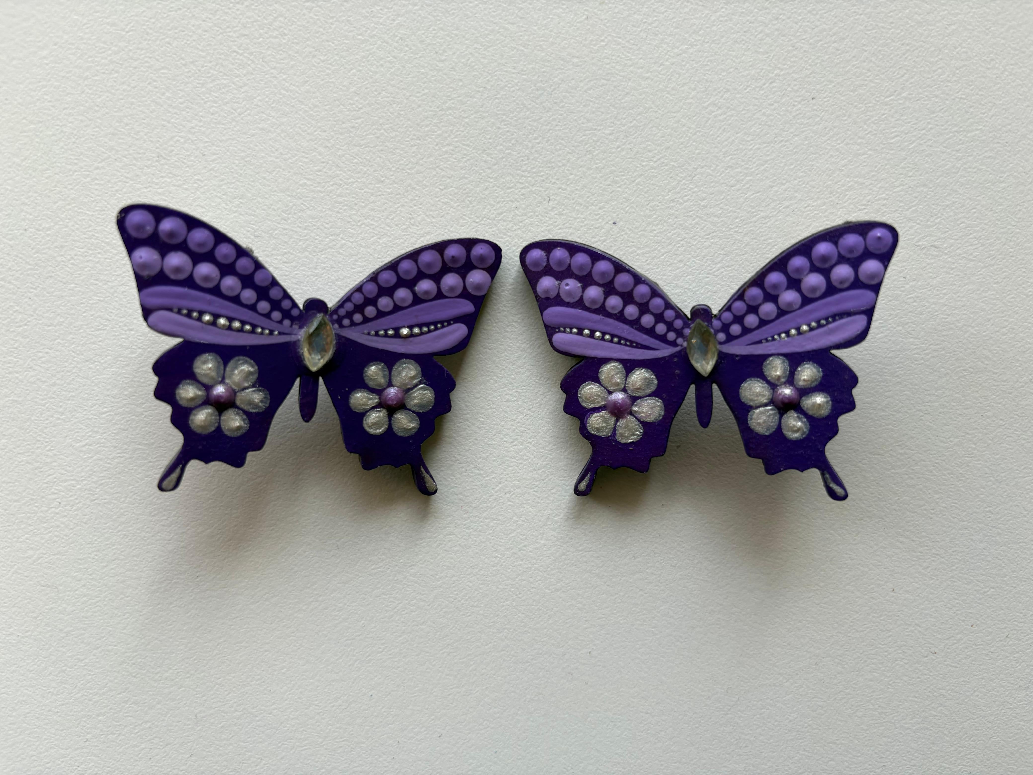 Butterfly Bliss – Handcrafted Dot Mandala Art Earrings