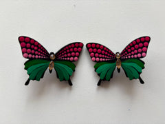 Butterfly Bliss – Handcrafted Dot Mandala Art Earrings