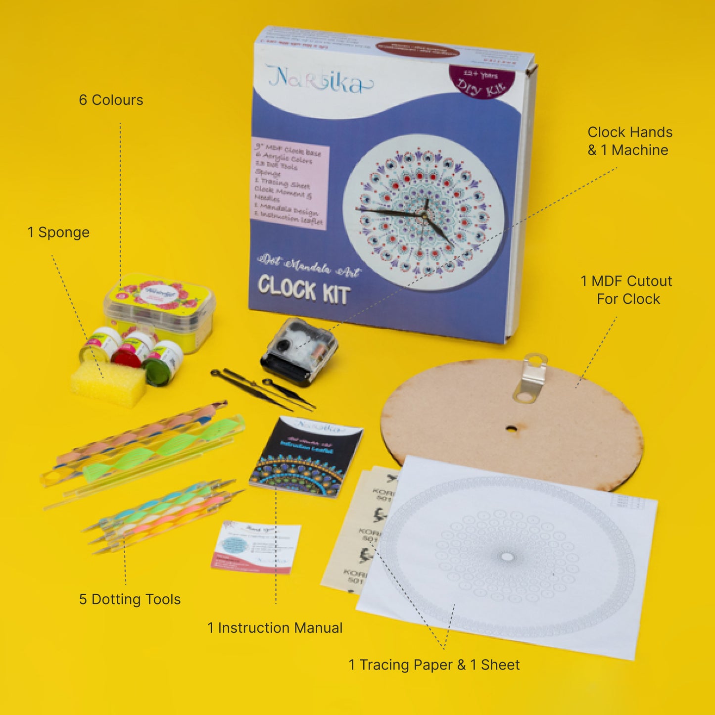 Dot Art Diy Clock Kit