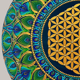 Flower of Life Sacred Geometry Mandala – Handpainted Wall Art