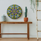 Radiant Floral Burst Mandala Wall Plate – Hand-Painted Dot Art