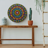 Radiant Burst Hand-Painted Mandala Wall Plate – Full of Colors