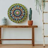 Radiant Pastel Dot Mandala Wall Art - Hand-Painted