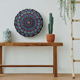 Purple & Teal Lotus Bloom Hand-Painted Mandala Wall Plate – Dot Art