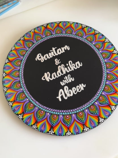 16" Dot-Art Mandala Circular Nameplate