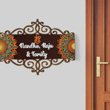 Elegant Cutwork Wooden Name Board with Ganesha Symbol