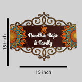 Elegant Cutwork Wooden Name Board with Ganesha Symbol