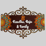 Elegant Cutwork Wooden Name Board with Ganesha Symbol