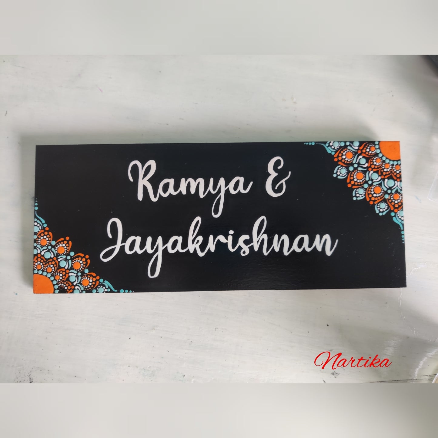 Teal And Orange Dotart Namboard